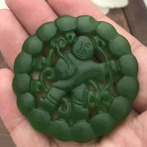Exquisite Hand carved jade pendant.